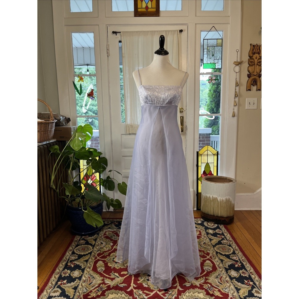 Vintage Y2K Morgan & Co Maxi Gown 9/10 Fairycore Prom Sequin Metallic Dress S/M